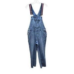 Pacsun Women's Denim Straight Leg Bibs Overalls Light Wash Blue Size Medium